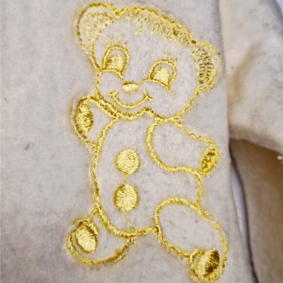 Vintage Quiltex Gnome Hooded Sleeper Fleece Zippie Teddy Bear Bunting Retro - Picture 3 of 13